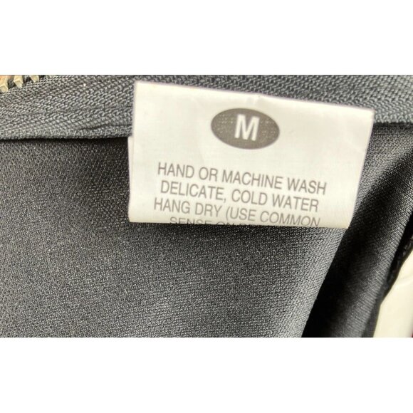 M Vintage lip Service Black Tank Mesh Panel Buckle Shoulders Goth Biker - Picture 8 of 8